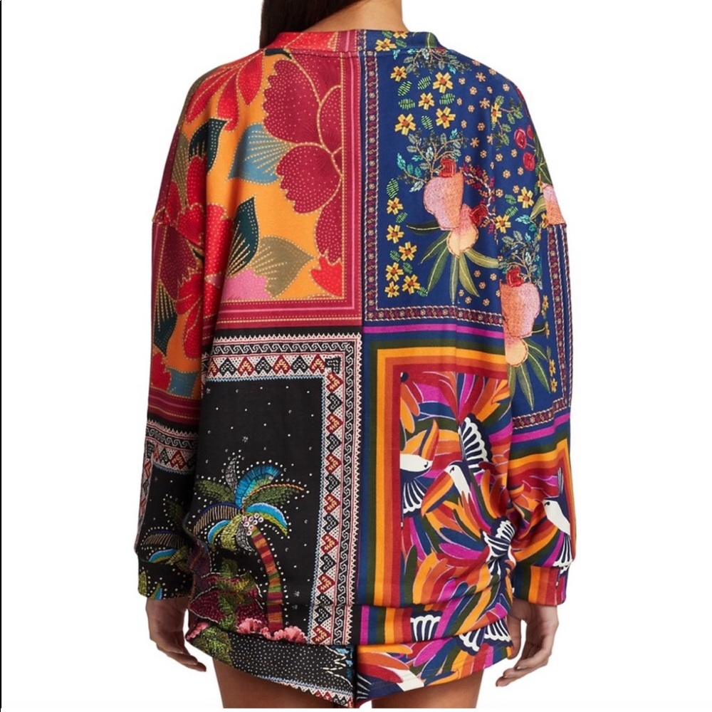 FARM Rio Multicolor Patchwork Crewneck Sweater - Picture 2 of 13
